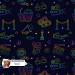 Movie Doodles seamless pattern - Neon [Non-Exclusive]