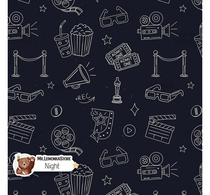 Movie Doodles exclusive seamless pattern - Night