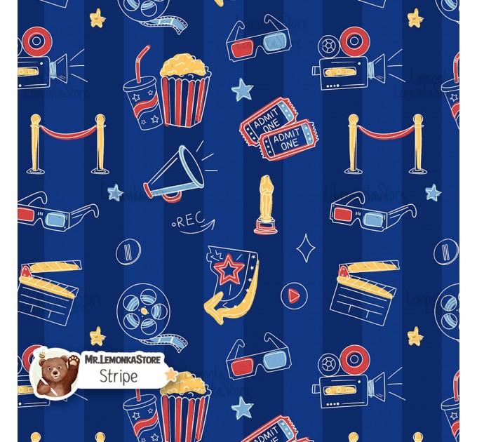 Movie Doodles exclusive seamless pattern - Stripe