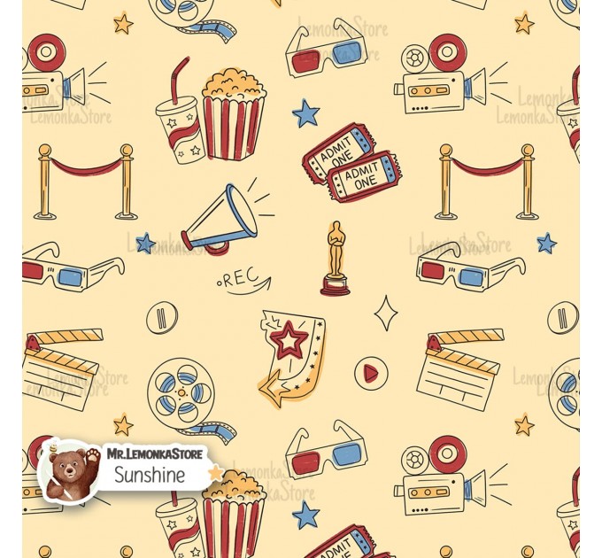 Movie Doodles seamless pattern - Sunshine [Non-Exclusive]