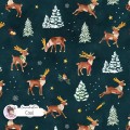 Santa's Deers seamless pattern design - Coal