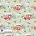 Christmas Bus seamless pattern design - Blush Green