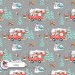 Christmas Bus seamless pattern design - Grey