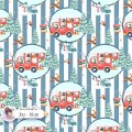 Christmas Bus seamless pattern design - Joy Blue