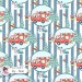 Christmas Bus seamless pattern design - Joy Blue