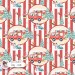 Christmas Bus seamless pattern design - Joy Red