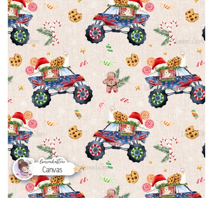 Cookie Truck exclusive seamless pattern - Canvas