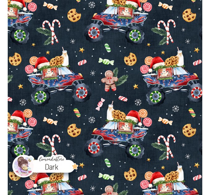 Cookie Truck exclusive seamless pattern - Dark
