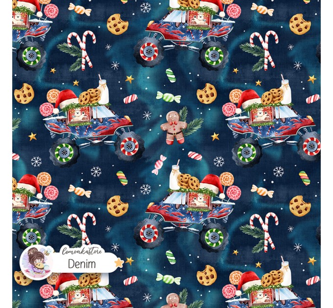 Cookie Truck exclusive seamless pattern - Denim