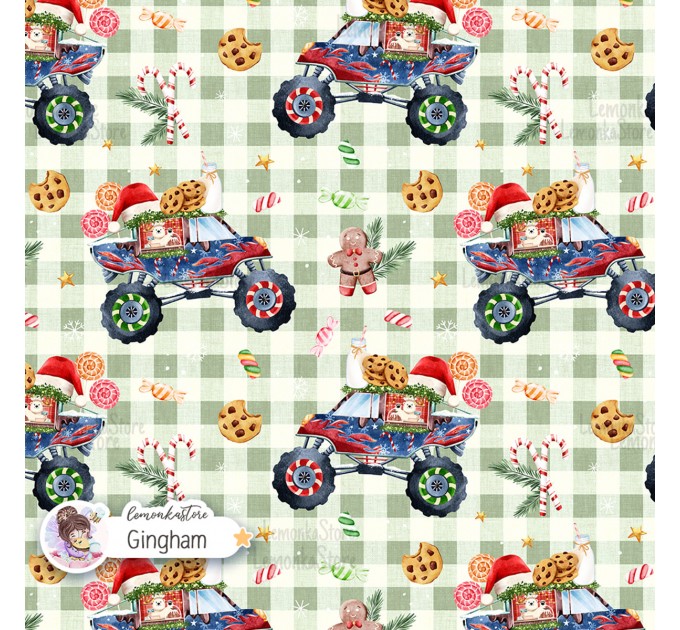 Cookie Truck exclusive seamless pattern - Gingham