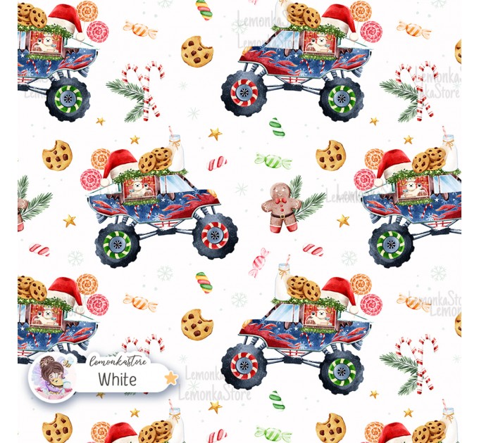 Cookie Truck seamless pattern - White [Non-Exclusive]