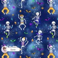 Dancing Skeletons exclusive seamless pattern - Denim