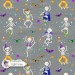 Dancing Skeletons seamless pattern - Light Grey [Non-Exclusive]