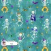 Dancing Skeletons exclusive seamless pattern - Teal