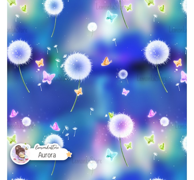 Dandelions exclusive seamless pattern - Aurora