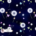 Dandelions exclusive seamless pattern - Night