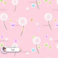 Dandelions exclusive seamless pattern - Pink