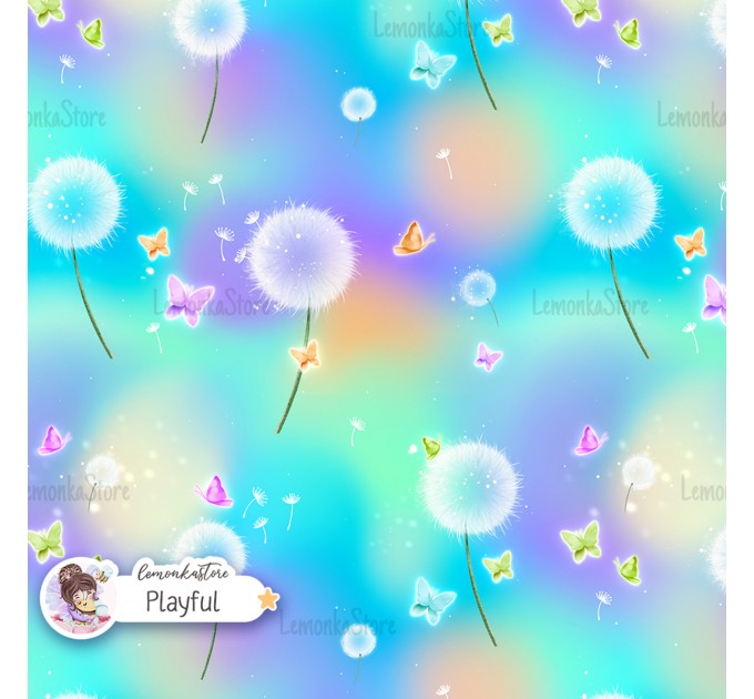 Dandelions exclusive seamless pattern - Playful