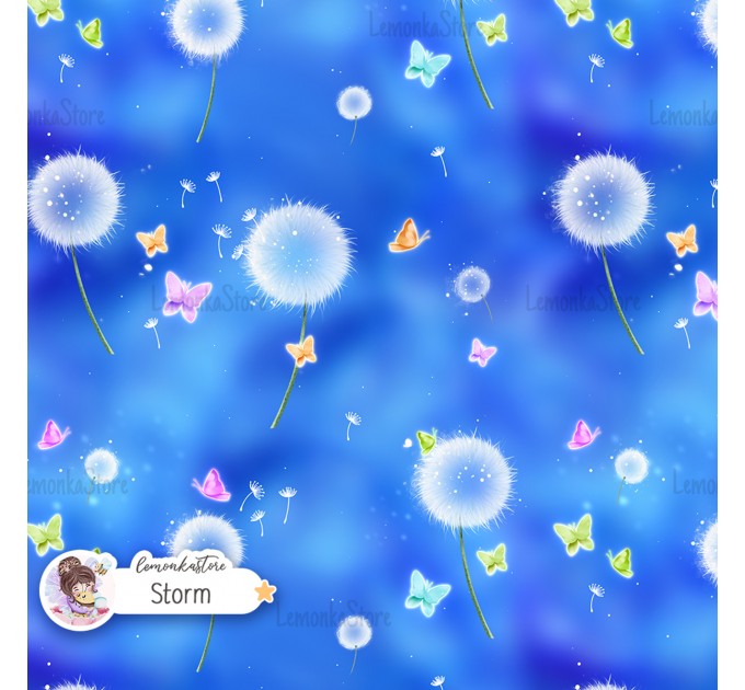 Dandelions exclusive seamless pattern - Storm