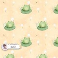 Frog and Dandelion exclusive seamless pattern - Butter