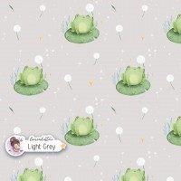 Frog and Dandelion - Light Grey