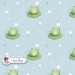 Frog and Dandelion exclusive seamless pattern - Linen Blue
