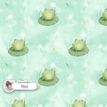Frog and Dandelion exclusive seamless pattern - Mint