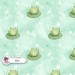 Frog and Dandelion exclusive seamless pattern - Mint