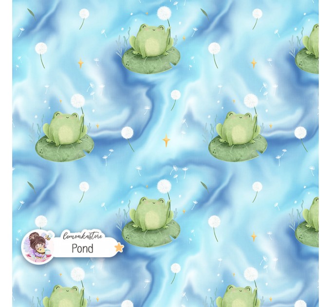 Frog and Dandelion seamless pattern - Pond [Non-Exclusive]
