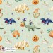 Halloween Dinosaurs exclusive seamless pattern - Powder Green