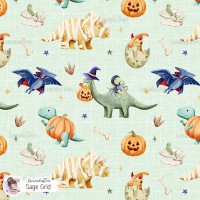 Halloween Dinosaurs - Sage Grid