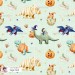 Halloween Dinosaurs exclusive seamless pattern - Sage Grid
