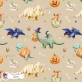 Halloween Dinosaurs exclusive seamless pattern - Sand