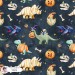 Halloween Dinosaurs exclusive seamless pattern - Stone