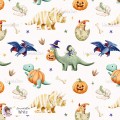 Halloween Dinosaurs seamless pattern - White [Non-Exclusive]