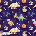 Halloween Dinosaurs exclusive seamless pattern - Witch