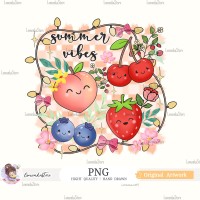Summer Vibes Fruits [PNG Clipart]
