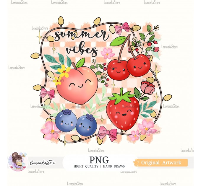 Summer Vibes Fruits [PNG Clipart]